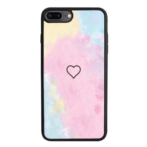 Apple iPhone 7 Plus Heart in clouds Black Glossy Θήκη