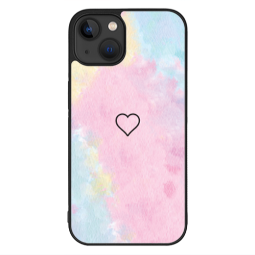 Apple iPhone 13 Mini Heart in clouds Black Glossy Θήκη