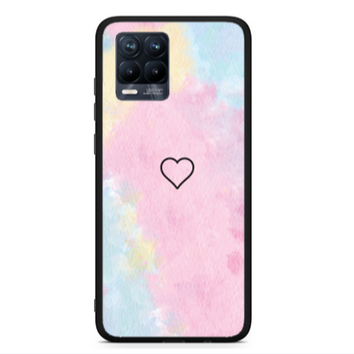 Realme 8  Heart in clouds Black Glossy Θήκη