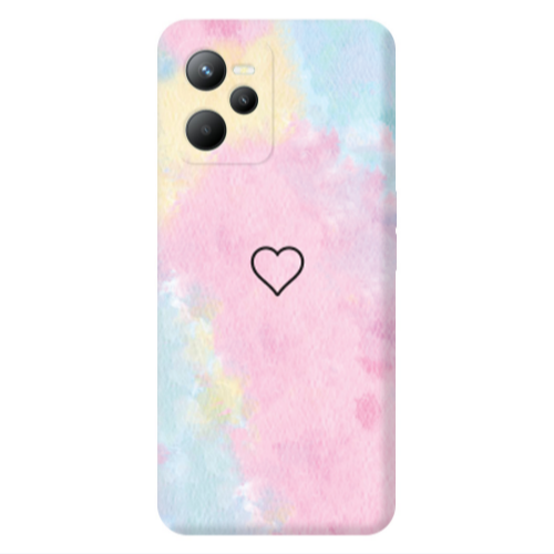Realme C35 Heart in clouds Transparent Silicone TPU Θήκη