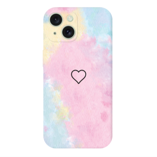 Apple iPhone 15 Plus Heart in clouds Transparent Silicone TPU Θήκη
