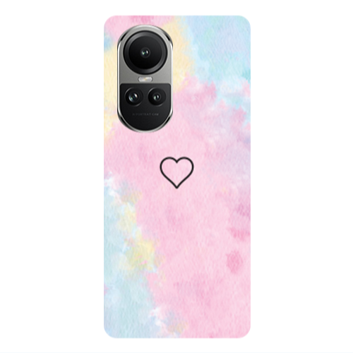 Oppo Reno10 5G Heart in clouds Transparent Silicone TPU Θήκη