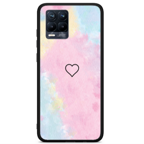 Realme 8 i Heart in clouds Black Glossy Θήκη
