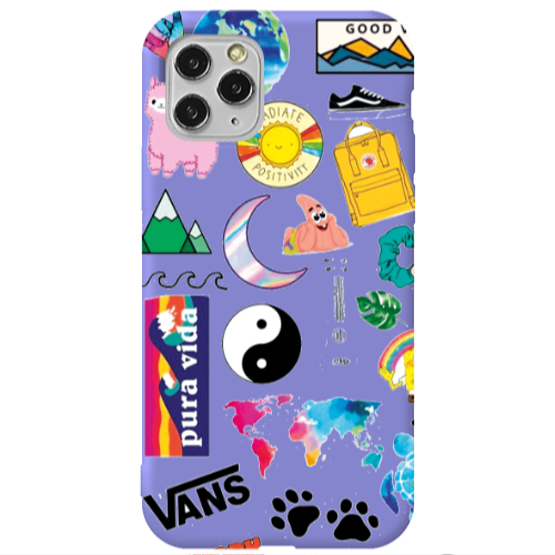 Apple iPhone 11 Pro Vans Purple Colored Silicone TPU Θήκη