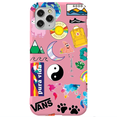 Apple iPhone 11 Pro Vans Pink Colored Silicone TPU Θήκη