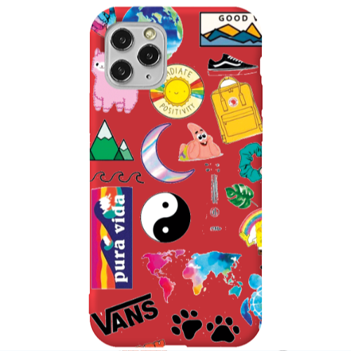 Apple iPhone 11 Pro Vans Red Colored Silicone TPU Θήκη