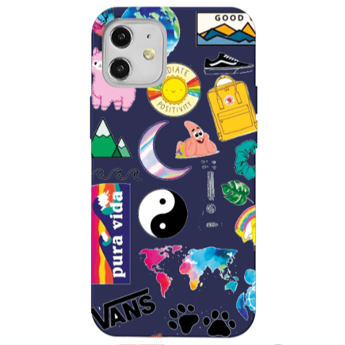 Apple iPhone 12 Vans Dark blue Colored Silicone TPU Θήκη