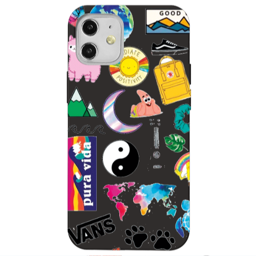 Apple iPhone 12 Vans Black Colored Silicone TPU Θήκη