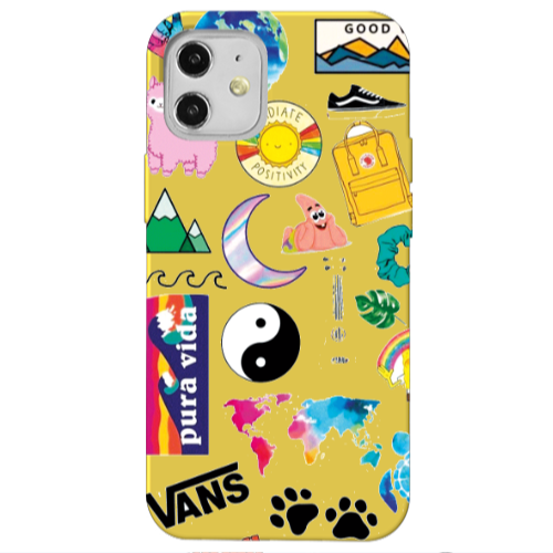 Apple iPhone 12 Vans Yellow Colored Silicone TPU Θήκη