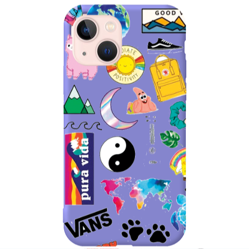 Apple iPhone 13 Vans Purple Colored Silicone TPU Θήκη