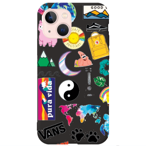 Apple iPhone 13 Vans Black Colored Silicone TPU Θήκη