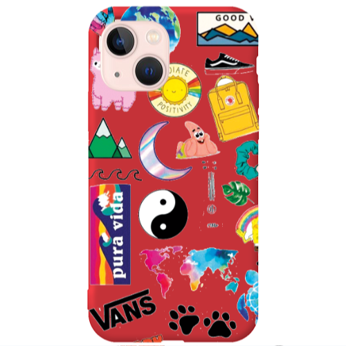 Apple iPhone 13 Vans Red Colored Silicone TPU Θήκη