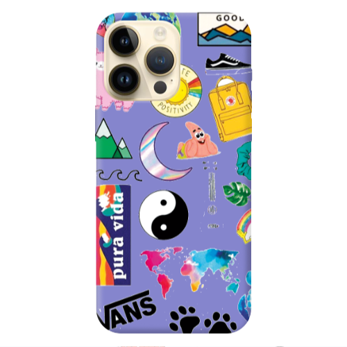 Apple iPhone 13 Pro Max Vans Purple Colored Silicone TPU Θήκη