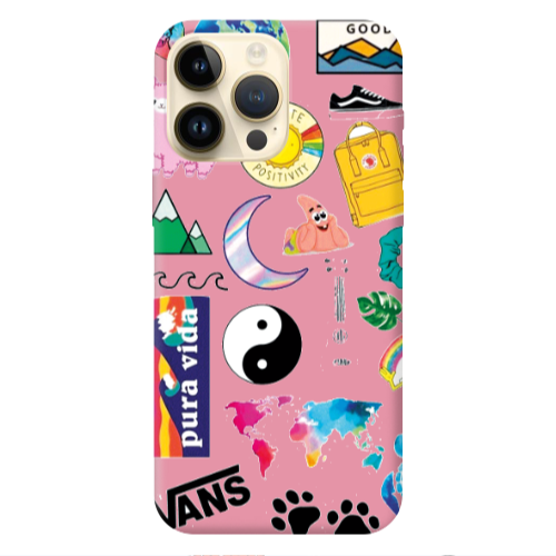 Apple iPhone 13 Pro Max Vans Pink Colored Silicone TPU Θήκη