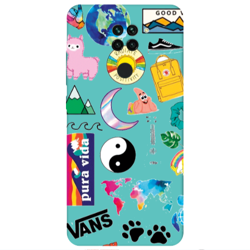 Xiaomi Redmi Note 9 Vans Turquoise Colored Silicone TPU Θήκη