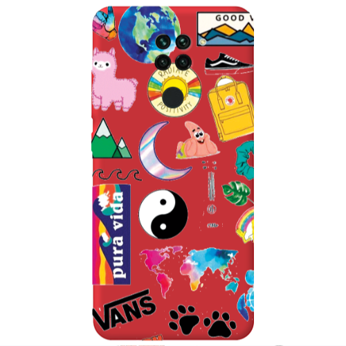 Xiaomi Redmi Note 9 Vans Red Colored Silicone TPU Θήκη