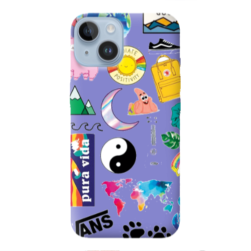 Apple iPhone 14 Plus Vans Purple Colored Silicone TPU Θήκη