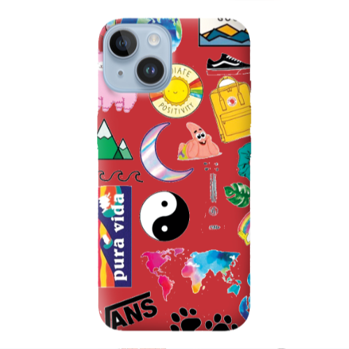 Apple iPhone 14 Plus Vans Red Colored Silicone TPU Θήκη