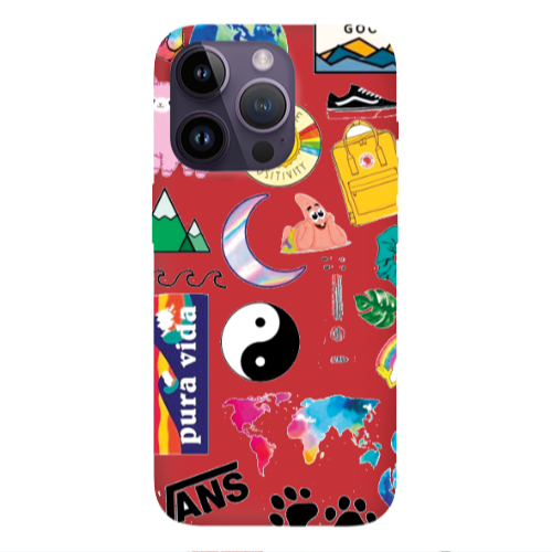 Apple iPhone 14 Pro  Vans Red Colored Silicone TPU Θήκη