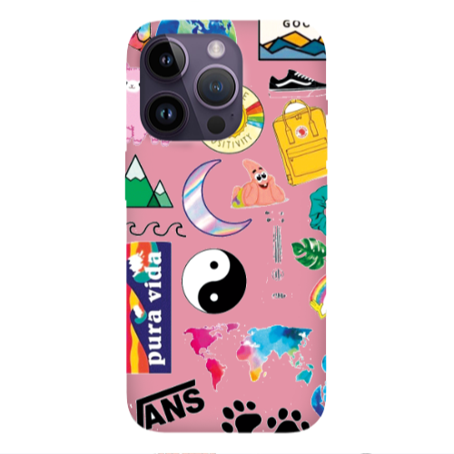 Apple iPhone 14 Pro Max Vans Pink Colored Silicone TPU Θήκη