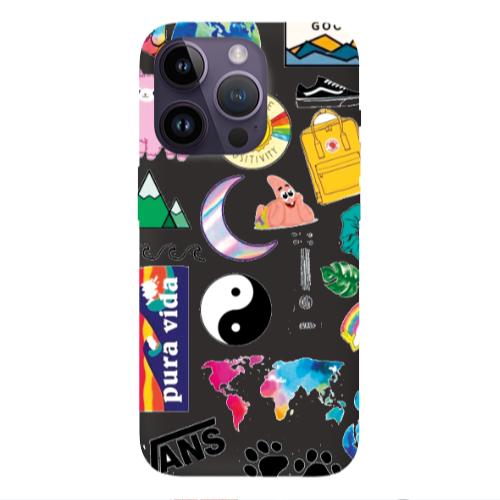 Apple iPhone 14 Pro Max Vans Black Colored Silicone TPU Θήκη