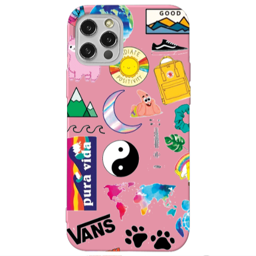 Apple iPhone 13 Pro Vans Pink Colored Silicone TPU Θήκη