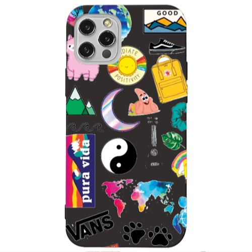 Apple iPhone 12 Pro Vans Black Colored Silicone TPU Θήκη