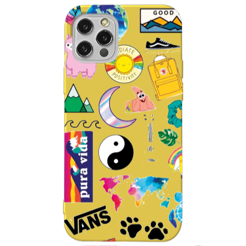 Apple iPhone 12 Pro Vans Yellow Colored Silicone TPU Θήκη