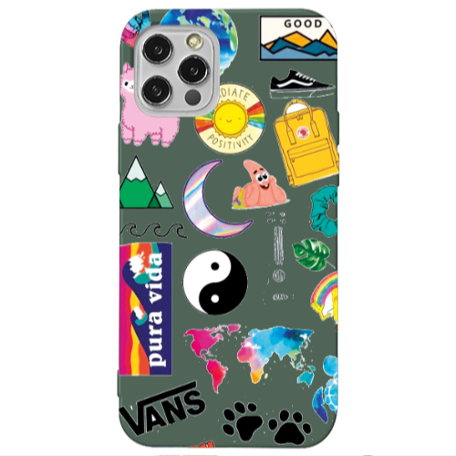 Apple iPhone 12 Pro Vans Dark Green Colored Silicone TPU Θήκη