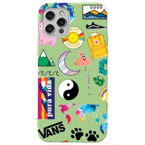 Apple iPhone 12 Pro Vans Light Green Colored Silicone TPU Θήκη