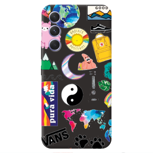 Samsung A54 Vans Black Colored Silicone TPU Θήκη