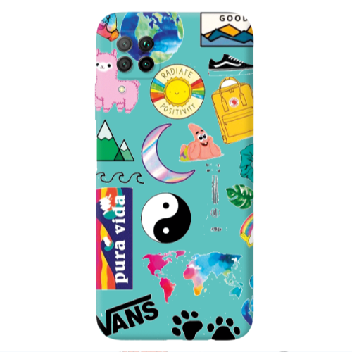 Huawei P40 Lite Vans Turquoise Colored Silicone TPU Θήκη