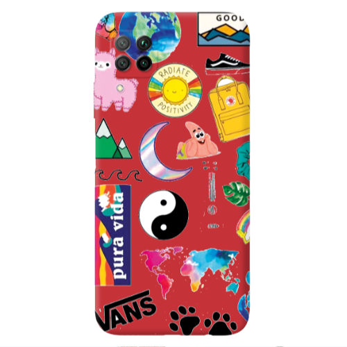 Huawei P40 Lite Vans Red Colored Silicone TPU Θήκη