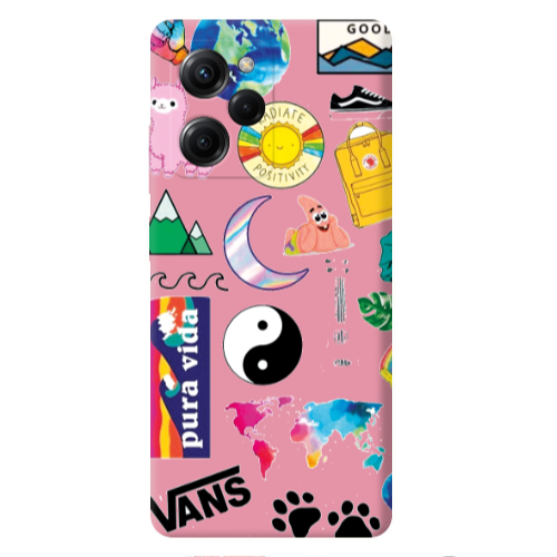 Xiaomi Poco X5 Pro Vans Pink Colored Silicone TPU Θήκη