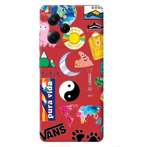 Xiaomi Poco X5 Pro Vans Red Colored Silicone TPU Θήκη