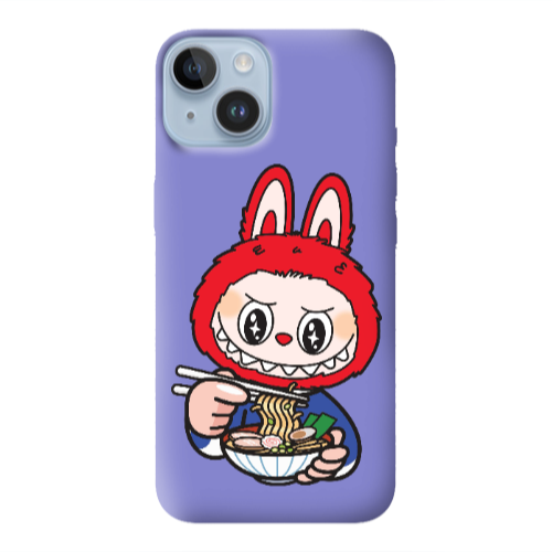 Apple iPhone 14  Labubu 1 Purple Colored Silicone TPU Θήκη