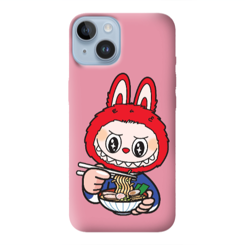 Apple iPhone 14  Labubu 1 Pink Colored Silicone TPU Θήκη