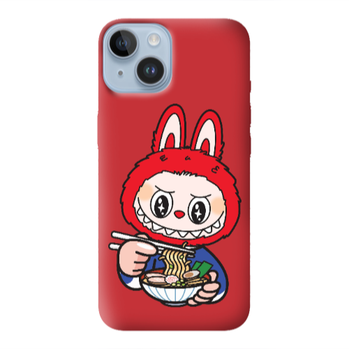Apple iPhone 14 Plus Labubu 1 Red Colored Silicone TPU Θήκη