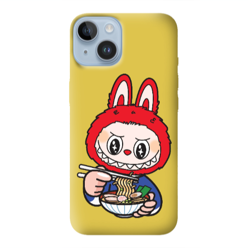 Apple iPhone 14 Plus Labubu 1 Yellow Colored Silicone TPU Θήκη
