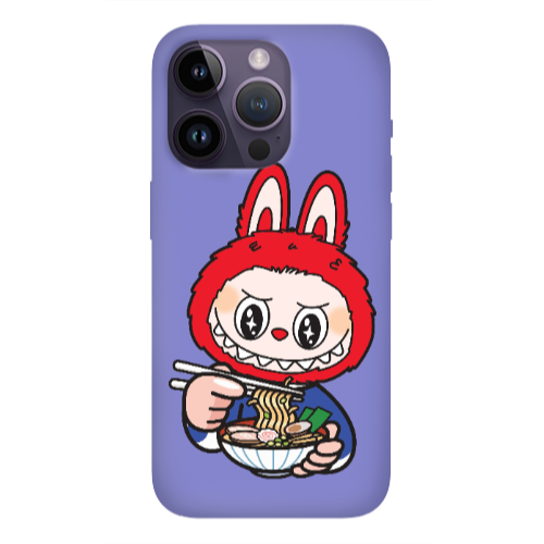 Apple iPhone 14 Pro  Labubu 1 Purple Colored Silicone TPU Θήκη