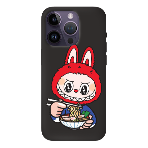 Apple iPhone 14 Pro  Labubu 1 Black Colored Silicone TPU Θήκη