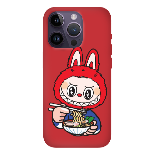 Apple iPhone 14 Pro  Labubu 1 Red Colored Silicone TPU Θήκη