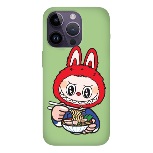 Apple iPhone 14 Pro Max Labubu 1 Light Green Colored Silicone TPU Θήκη