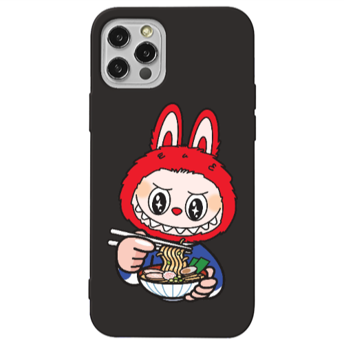Apple iPhone 13 Pro Labubu 1 Black Colored Silicone TPU Θήκη