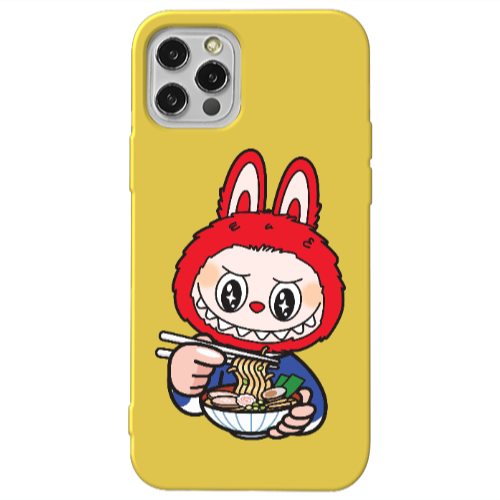 Apple iPhone 13 Pro Labubu 1 Yellow Colored Silicone TPU Θήκη