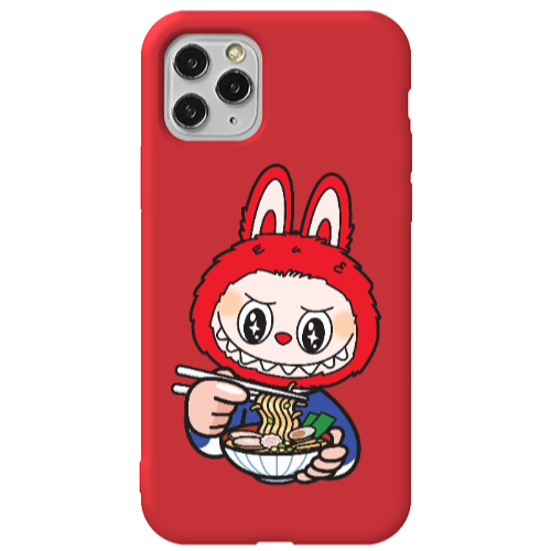 Apple iPhone 11 Pro Max Labubu 1 Red Colored Silicone TPU Θήκη