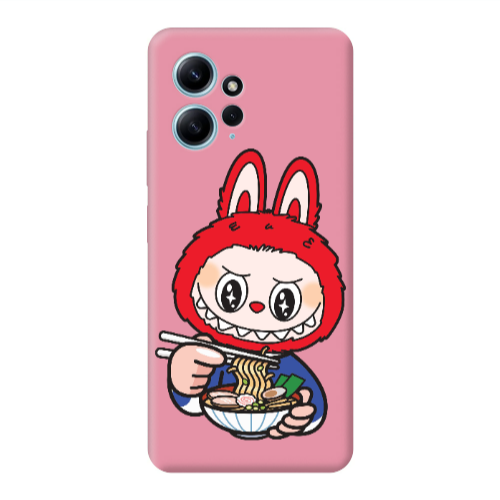 Xiaomi Redmi Note 12 4G Labubu 1 Pink Colored Silicone TPU Θήκη