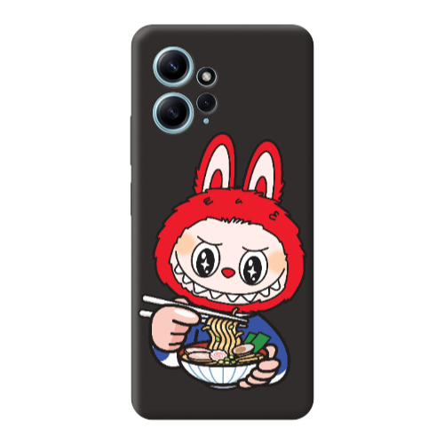 Xiaomi Redmi Note 12 4G Labubu 1 Black Colored Silicone TPU Θήκη
