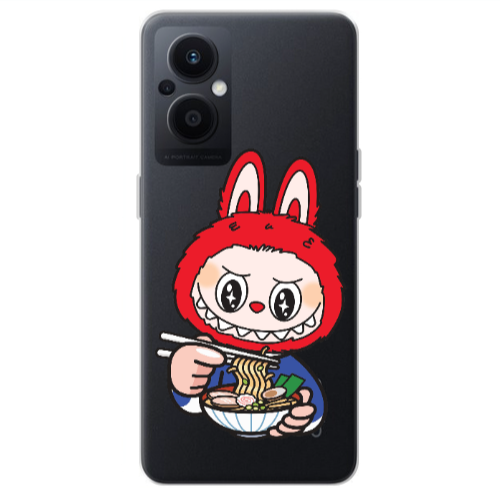 Oppo Reno 7 Lite Labubu 1 Transparent Silicone TPU Θήκη