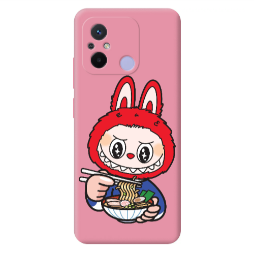 Xiaomi Redmi 12C Labubu 1 Pink Colored Silicone TPU Θήκη